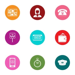 Poster - Call help icons set. Flat set of 9 call help vector icons for web isolated on white background