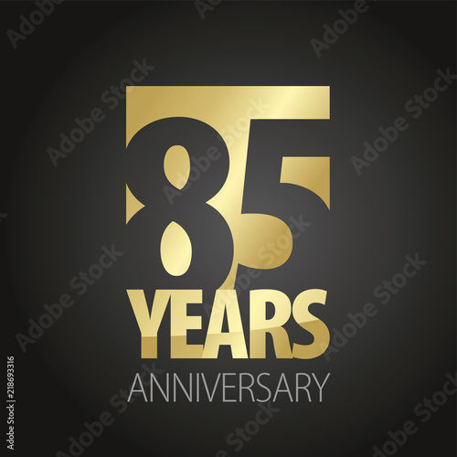 Fotografia 85 Years Anniversary gold black logo icon banner