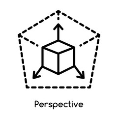 Poster - Perspective icon vector isolated on white background, Perspective sign , line or linear design elements in outline style