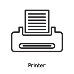 Fototapete - Printer icon vector isolated on white background, Printer sign , line or linear design elements in outline style
