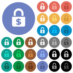 Poster - Locked Dollars round flat multi colored icons