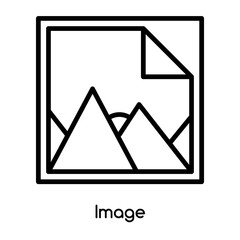Poster - Image icon vector isolated on white background, Image sign , line or linear design elements in outline style