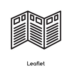 Fototapete - Leaflet icon vector isolated on white background, Leaflet sign , line or linear design elements in outline style
