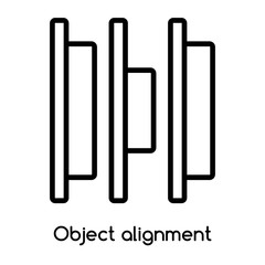 Aufkleber - Object alignment icon vector isolated on white background, Object alignment sign , line or linear design elements in outline style