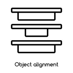 Aufkleber - Object alignment icon vector isolated on white background, Object alignment sign , line or linear design elements in outline style