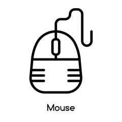 Fototapete - Mouse icon vector isolated on white background, Mouse sign , line or linear design elements in outline style