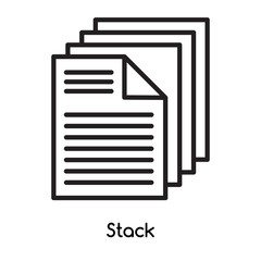 Stack icon vector isolated on white background, Stack sign , line or linear design elements in outline style