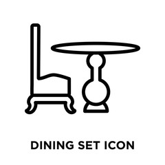 Wall Mural - Dining Set icon vector isolated on white background, Dining Set sign , linear and stroke elements in outline style