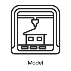 Fototapete - Model icon vector isolated on white background, Model sign , line or linear design elements in outline style