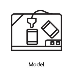 Fototapete - Model icon vector isolated on white background, Model sign , line or linear design elements in outline style