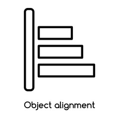 Aufkleber - Object alignment icon vector isolated on white background, Object alignment sign , line or linear design elements in outline style