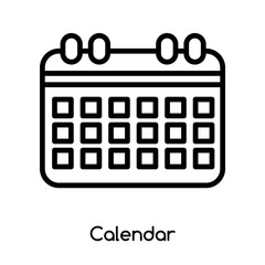 Fototapete - Calendar icon vector isolated on white background, Calendar sign , line or linear design elements in outline style