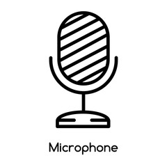 Microphone icon vector isolated on white background, Microphone sign , line or linear design elements in outline style