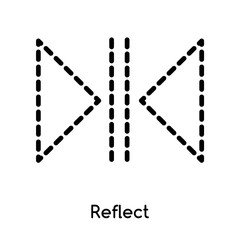 Poster - Reflect icon vector isolated on white background, Reflect sign , line or linear design elements in outline style