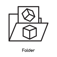 Fototapete - Folder icon vector isolated on white background, Folder sign , line or linear design elements in outline style