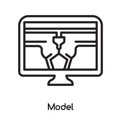 Fototapete - Model icon vector isolated on white background, Model sign , line or linear design elements in outline style