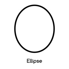 Poster - ellipse icon vector isolated on white background, ellipse sign , line or linear design elements in o