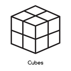 Poster - cubes icon vector isolated on white background, cubes sign , line or linear design elements in outli