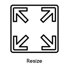 Poster - resize icon vector isolated on white background, resize sign , line or linear design elements in out