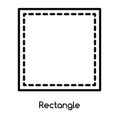 Fototapete - Rectangle icon vector isolated on white background, Rectangle sign , line or linear design elements in outline style