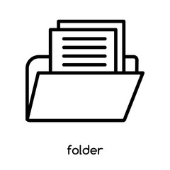 Fototapete - folder icon vector isolated on white background, folder sign , line or linear design elements in outline style