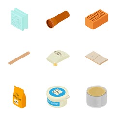 Poster - Inventory icons set. Isometric set of 9 inventory vector icons for web isolated on white background