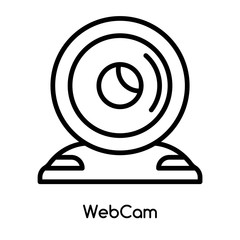 Aufkleber - WebCam icon vector isolated on white background, WebCam sign , line or linear design elements in outline style