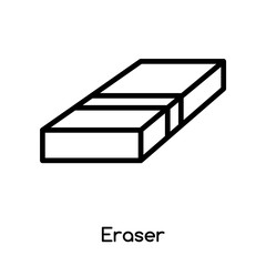 Fototapete - Eraser icon vector isolated on white background, Eraser sign , line or linear design elements in outline style