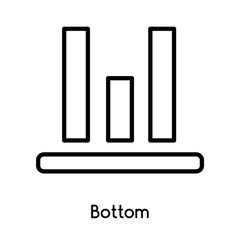 Poster - bottom icon vector isolated on white background, bottom sign , line or linear design elements in out