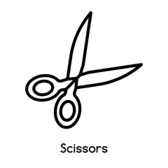 Poster - Scissors icon vector isolated on white background, Scissors sign , line or linear design elements in outline style