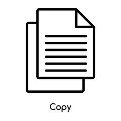 Aufkleber - Copy icon vector isolated on white background, Copy sign , line or linear design elements in outline style