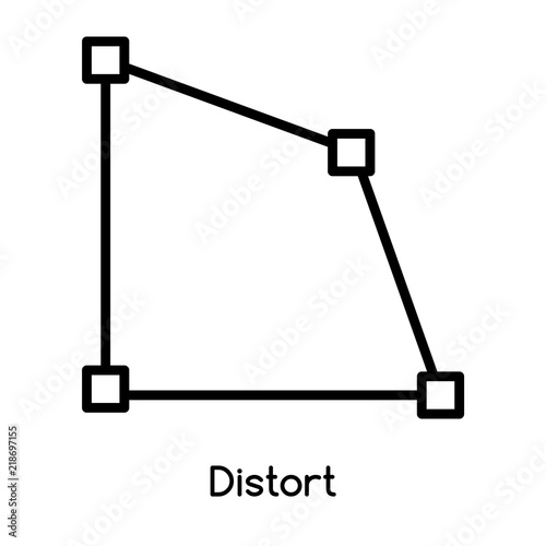 Fotografie, Obraz Distort icon vector isolated on white background, Distort sign , line or linear