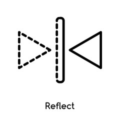 Poster - Reflect icon vector isolated on white background, Reflect sign , line or linear design elements in outline style