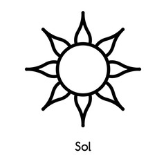 Poster - sol icon vector isolated on white background, sol sign , line or linear design elements in outline s