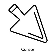 Fototapete - Cursor icon vector isolated on white background, Cursor sign , line or linear design elements in outline style