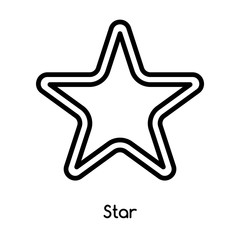 Aufkleber - Star icon vector isolated on white background, Star sign , line or linear design elements in outline style