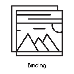 Fototapete - Binding icon vector isolated on white background, Binding sign , line or linear design elements in outline style