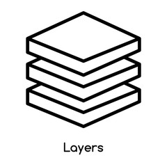 Poster - layers icon vector isolated on white background, layers sign , line or linear design elements in out