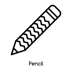Fototapete - Pencil icon vector isolated on white background, Pencil sign , line or linear design elements in outline style