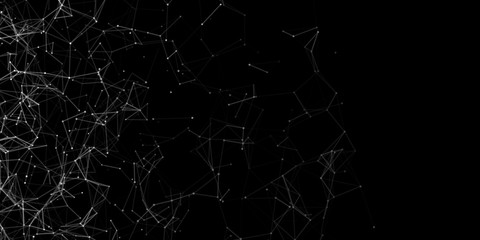 Poster - Plexus effect. White background.Connecting dots and lines.Abstract background polygonal.