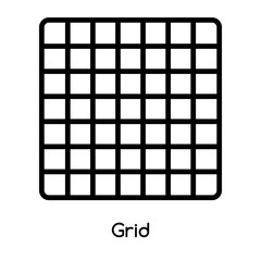 Aufkleber - Grid icon vector isolated on white background, Grid sign , line or linear design elements in outline style