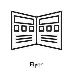 Fototapete - Flyer icon vector isolated on white background, Flyer sign , line or linear design elements in outline style