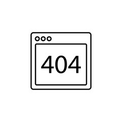 Poster - browser error 404 webpage icon. Element of internet browser for mobile concept and web apps icon. Thin line icon for website design and development, app development