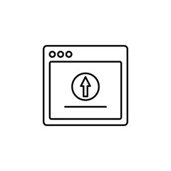 Poster - browser upload webpage icon. Element of internet browser for mobile concept and web apps icon. Thin line icon for website design and development, app development