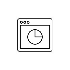Poster - browser chart pie webpage icon. Element of internet browser for mobile concept and web apps icon. Thin line icon for website design and development, app development