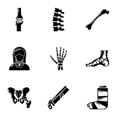 Poster - Artificial limb icons set. Simple set of 9 artificial limb vector icons for web isolated on white background