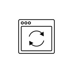 Poster - browser refresh webpage icon. Element of internet browser for mobile concept and web apps icon. Thin line icon for website design and development, app development