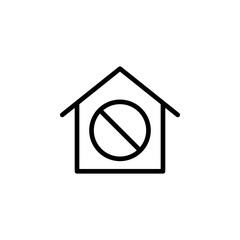 Poster - real estate no house icon. Element of real estate sign for mobile concept and web apps icon. Thin line icon for website design and development, app development