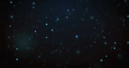 Wall Mural - loop moving blue star particles background