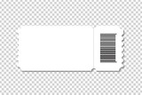 Fototapeta  - Vector realistic isolated cinema ticket template for decoration and covering on the transparent background.